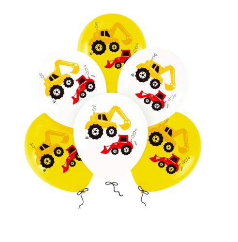 Balony Koparka i spychacz 12cali 6szt. mix.jpg