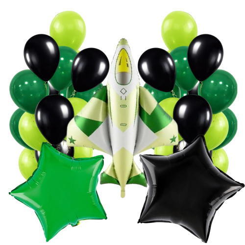 Zestaw balonów Wojsko Moro Samolot wojskowy odrzutowiec Gwiazdy Balony.png