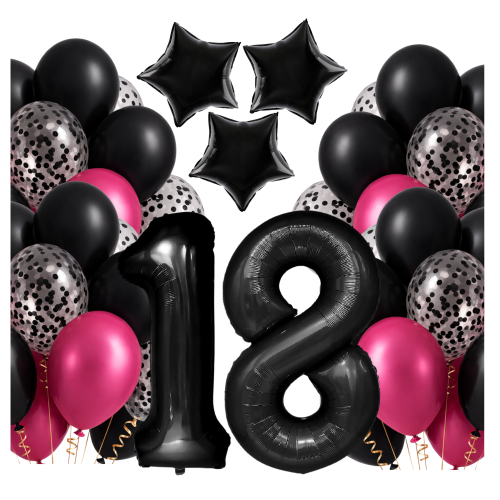 Balony urodzinowe dla KOBIETY Żony Cyfry czarne DOWOLNE 100CM 0-99 FUKSJA.png