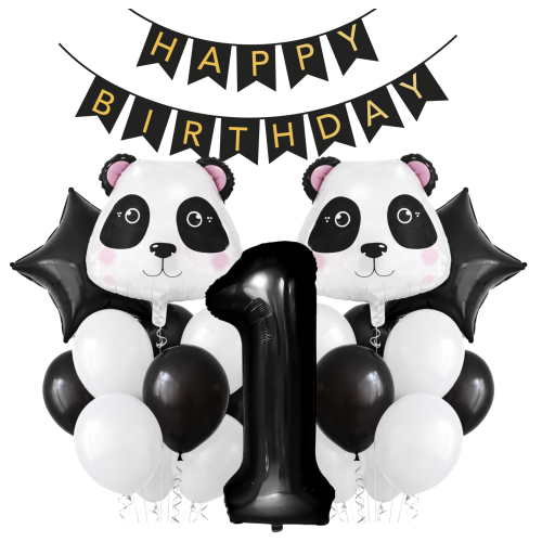 Balony Urodzinowe Panda Zestaw Cyfra 0-9 DOWOLNA 100 cm HEL Baner Girlanda.png