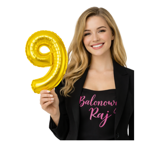 Balon foliowy cyfra 9 złota 40cm numer dziewięć.png