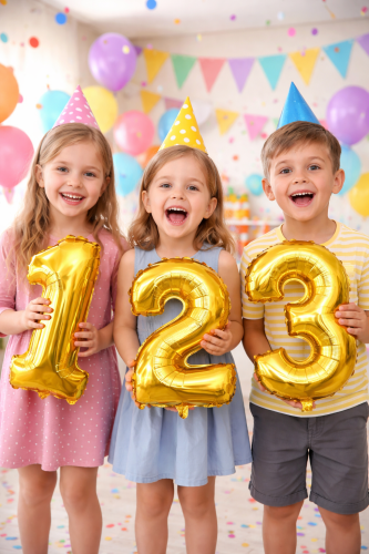 Balon foliowy cyfra 3 złota 40cm numer trzy trzecie.png