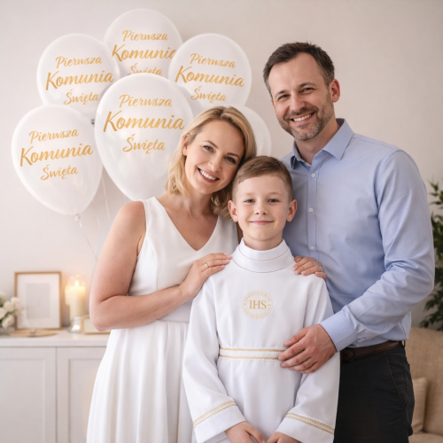 Balony lateksowe Pierwsza Komunia Święta 12 cali 6 szt.png
