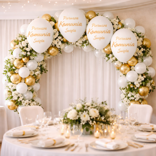 Balony lateksowe Pierwsza Komunia Święta 12 cali 6 szt.png