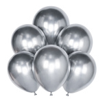 Balony lateksowe srebrny chrom 12 cali 6 szt