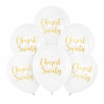 Balony lateksowe białe Chrzest święty 12 cali 6 szt