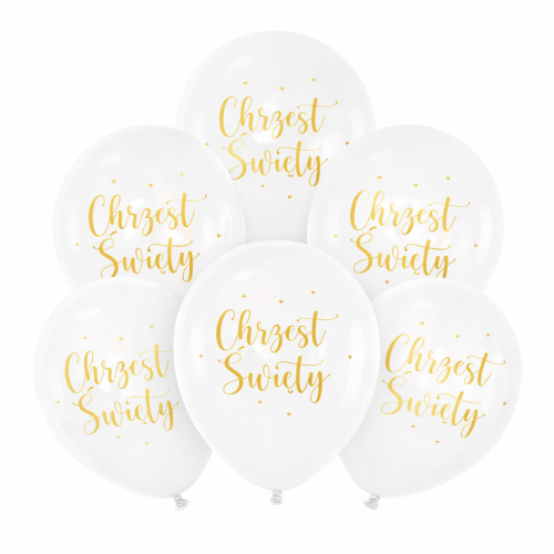 Balony lateksowe białe Chrzest święty 12 cali 6 szt .png