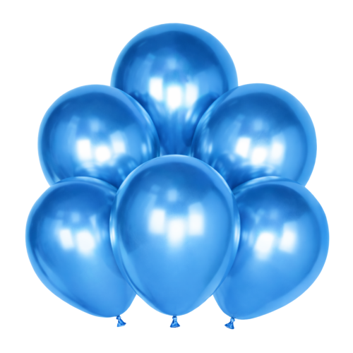 Balony lateksowe niebieski chrom 12 cali 6 sztuk