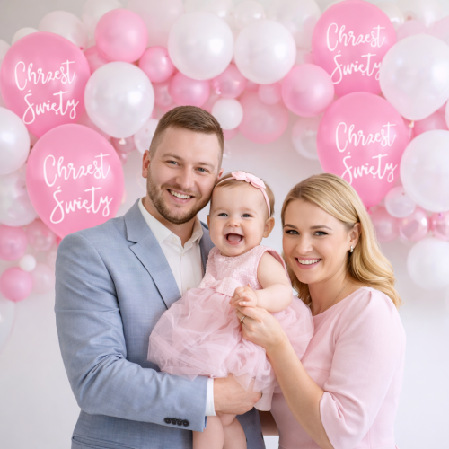 Balony lateksowe różowe Chrzest święty 6 szt 12 cali inspiracje.png