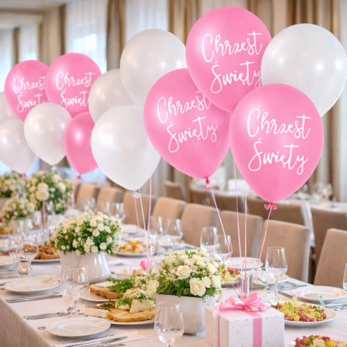 Balony lateksowe różowe Chrzest święty 6 szt 12 cali inspiracje.png