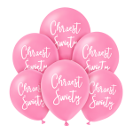 Balony lateksowe różowe Chrzest święty 6 szt 12 cali
