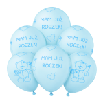 Balony lateksowe błękitne  "Mam już Roczek" 6 szt 12 cali