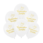 Balony lateksowe z nadrukiem Komunia Święta 12 cali 6 szt