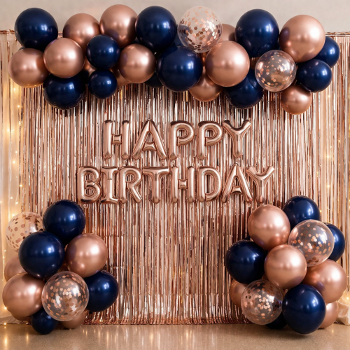 Rózowo-złote dekoracje na imprezie urodzinowej.png