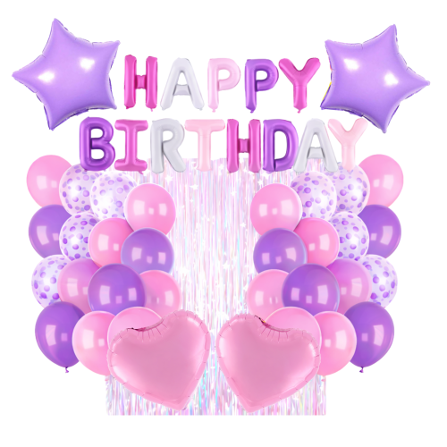 Zestaw balonów urodzinowych ROCZEK kolorowe Urodziny Napis Ścianka kurtyna