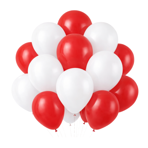Balony biało czerwone 20 sztuk DUŻE zestaw balonów 3 Maja Polska Mecz HEL