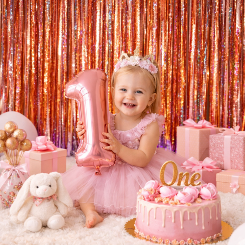 Kurtyna rose gold holograficzna 100x200cm