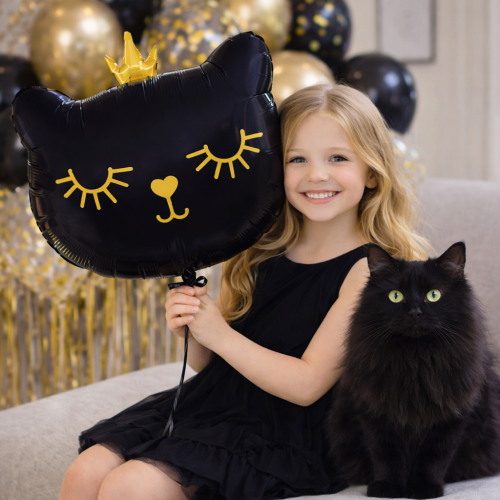 Balon foliowy Kotek Czarny 76x64cm.png