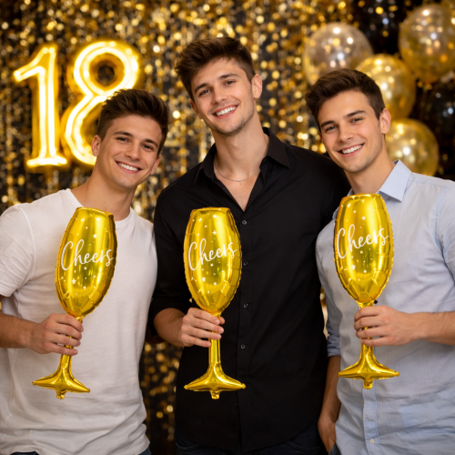 Balon foliowy Kieliszek złoty Cheers