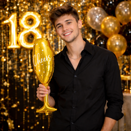 Balon foliowy Kieliszek złoty Cheers.png