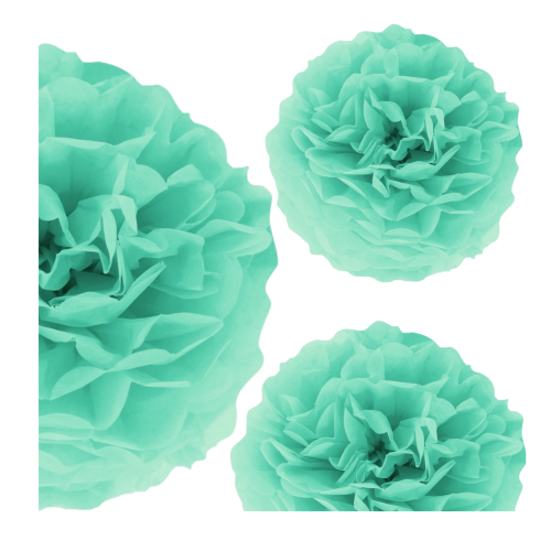 Pompon bibułowy morski/ turkusowy 25 cm.png