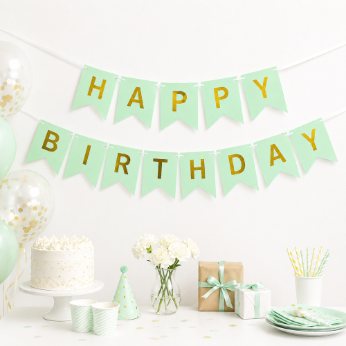 Baner Happy Birthday miętowy .png