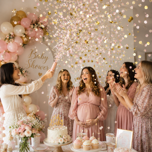 Tuba Konfetti różowo-złote ecru Baby Shower Girl Gender.png