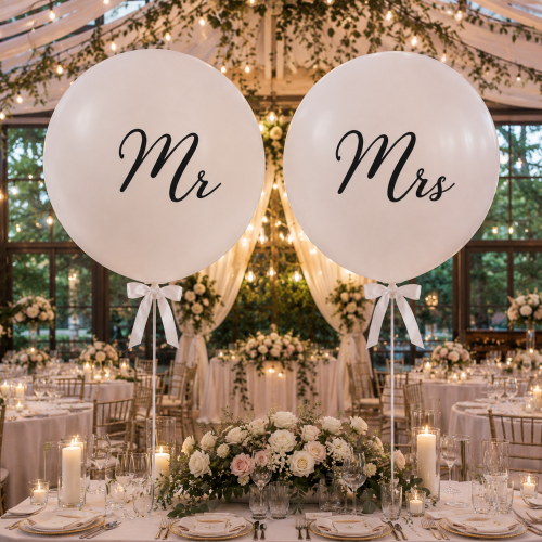 Balon lateksowy biały z nadrukiem Mr 1 metr .png