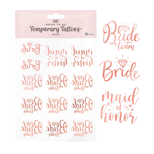 Tatuaże zmywalne Bride to Be rose gold Panieński