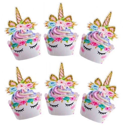 Papilotki do muffinek babeczek na urodziny Unicorn