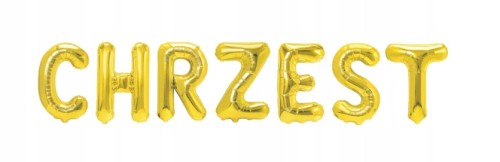 Balon foliowy baner napis Chrzest złoty Chrzciny