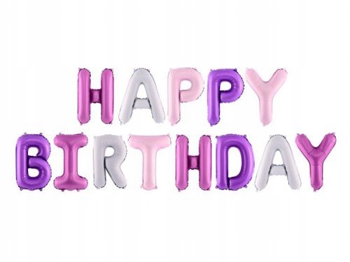 Napis z balonów HAPPY BIRTHDAY kolorowy urodziny