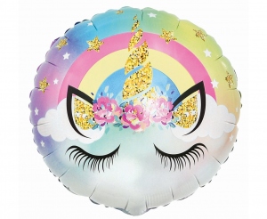 Balon jednorożec pastelowy tęczowy unicorn