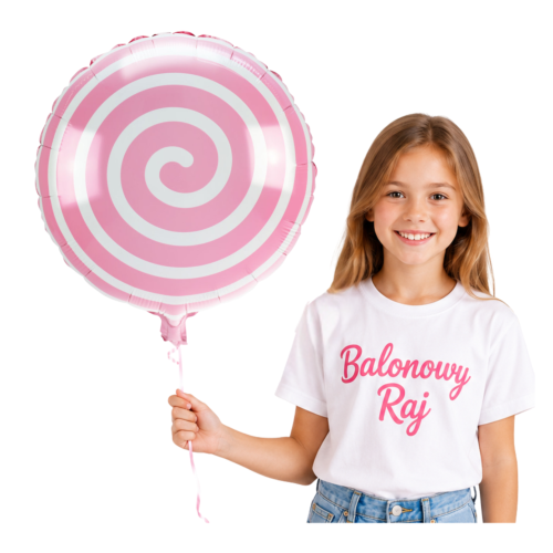 Balon foliowy gwiazda lizak jasnoróżowy 45cm hel