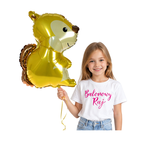 Balon foliowy na roczek wiewiórka leśne urodziny