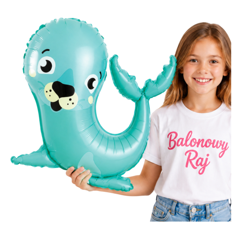 Balon foliowy na urodziny foka 45x63cm na roczek