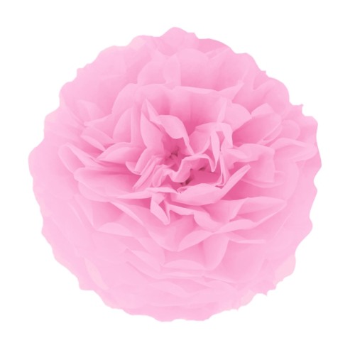 Pompon bibułowy różowy kula 25cm duży chrzest ślub