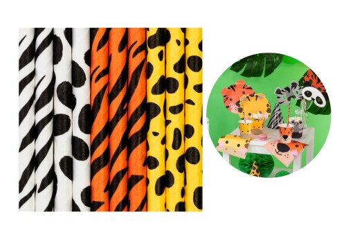 Słomki papierowe Zwierzątka 10szt