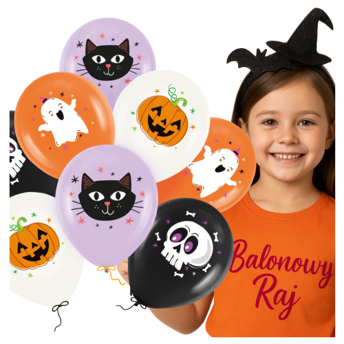Balony Halloween 12cali 8 szt. zestaw