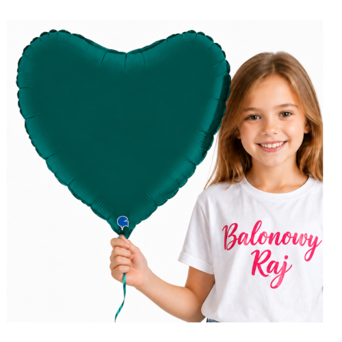 Balon foliowy SERCE butelkowa zieleń urodziny 18stka rocznica zielone HEL
