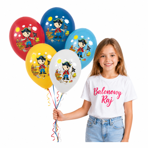 Balony lateksowe z nadrukiem "Pirat" kolorowe  12 cali  5 sztuk Piraci.png
