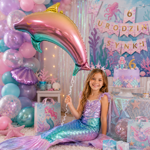 Balon foliowy delfin 93x50 cm tęczowy.png