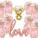 Balony na Wieczór Panieński Rose Gold napis Love Bride to be Pierścionek