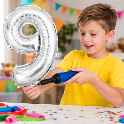 Balony srebrno czarne na urodziny cyfry 0-90 osiemnastka Zestaw balonów