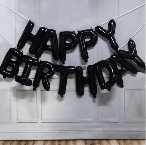 Balony urodziny butelkowa zieleń cyfry czarne 100cm 0-99 Happy Birthday