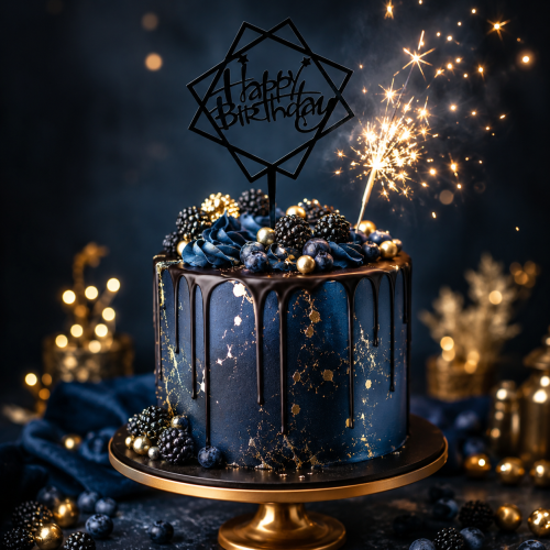 Topper Happy Birthday czarny akrylowy na tort.png