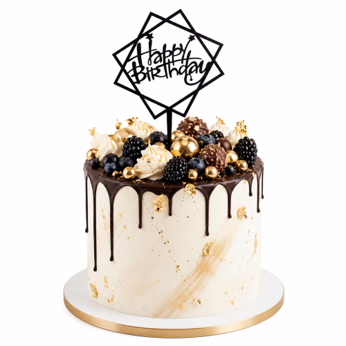 Topper Happy Birthday czarny akrylowy na tort.png