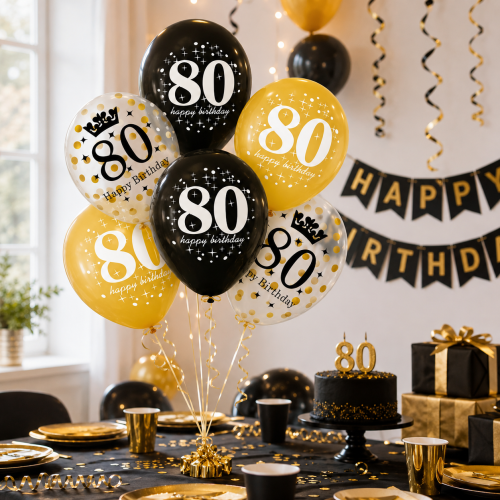 Balony lateksowe z nadrukiem 80 urodziny z konfetti 12 cali 6 sztuk.png