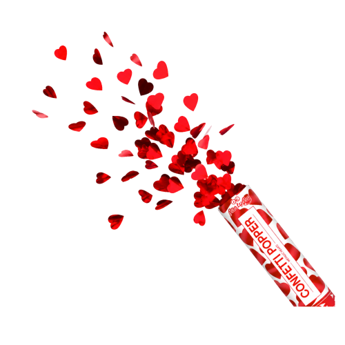 Konfetti czerwone serca 30cm tuba strzelająca Ślub .png