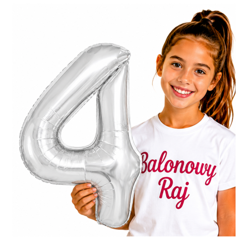 Balon foliowy srebrny cyfra 4 40cm srebrna numer cztery.png